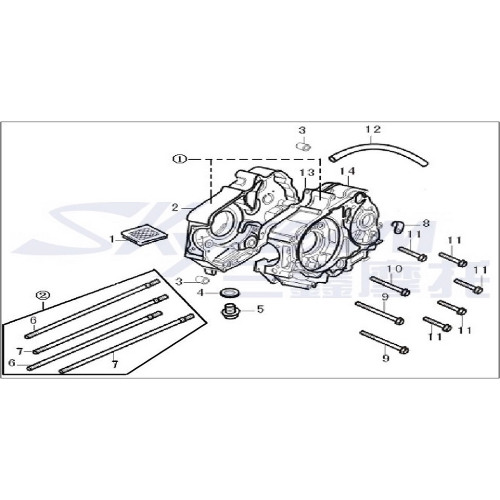 SKYTEAM BUBBLY MOTOR GOVDE SAG KOMPLE #ST125BB E0502
